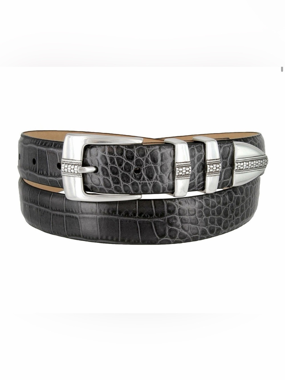 Genuine Full-Grain Cowhide Leather western Golf Dress Belt 1-1/8" Sz 48 gray
